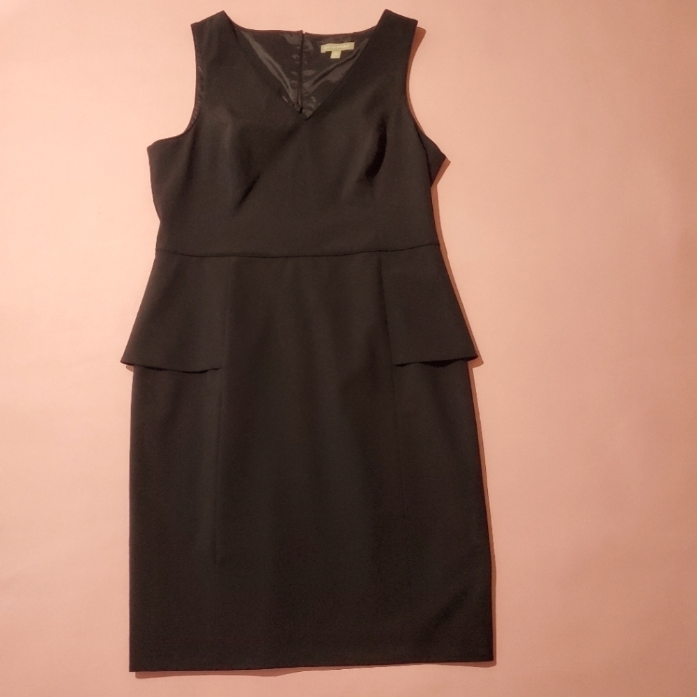✨️ Banana Republic Black Formal Peplum Pencil Dress Work Professional ✨️